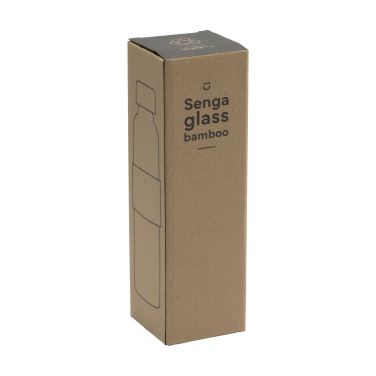 Logo trade promotional merchandise photo of: Senga Glass Bamboo 500 ml drinking bottle