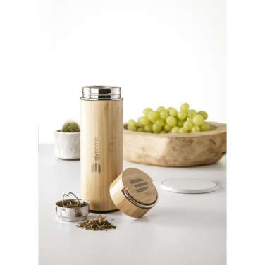 Logotrade promotional product picture of: Nikko 330 ml bamboo thermo bottle/thermo cup