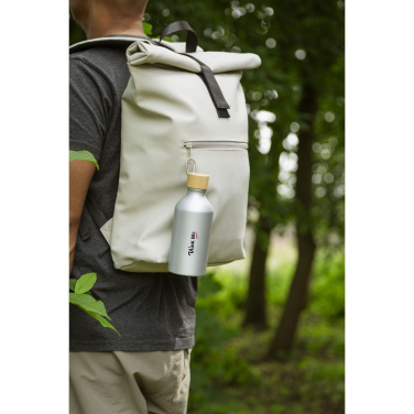 Logo trade promotional gifts image of: AluBamboo GRS Recycled Alu 500 ml water bottle