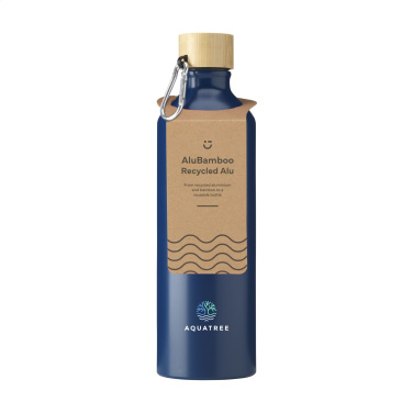 Logotrade advertising products photo of: AluBamboo GRS Recycled Alu 750 ml water bottle