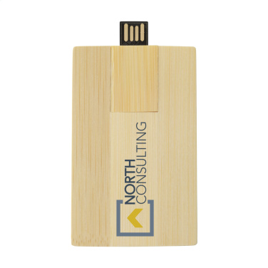 Logotrade corporate gift picture of: CreditCard USB Bamboo 8 GB