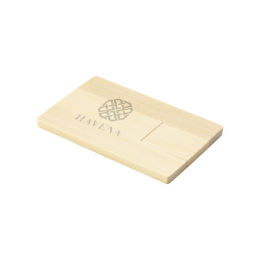 Logo trade business gifts image of: CreditCard USB Bamboo 8 GB