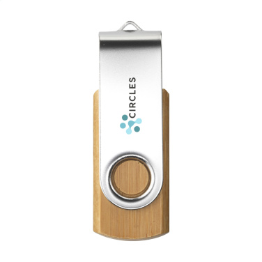 Logotrade corporate gift image of: USB Twist Bamboo from stock 16 GB