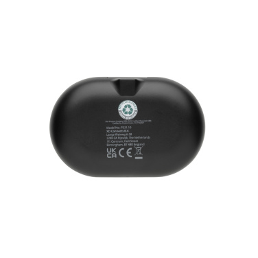 Logo trade promotional product photo of: Fitsound RCS recycled plastic open ear TWS earbuds