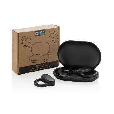 Logotrade promotional giveaways photo of: Fitsound RCS recycled plastic open ear TWS earbuds