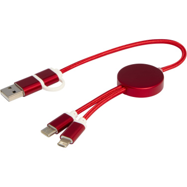Logotrade advertising product picture of: Alasia 5-in-1 recycled aluminium and plastic 30 cm data sync and 27W fast charge cable