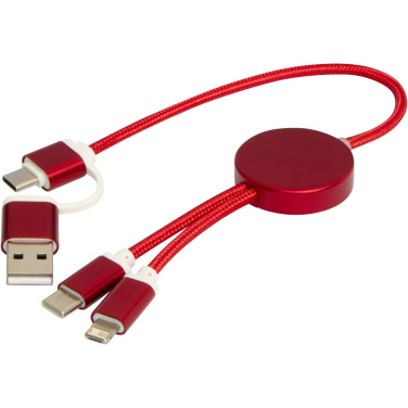 Logo trade promotional item photo of: Alasia 5-in-1 recycled aluminium and plastic 30 cm data sync and 27W fast charge cable