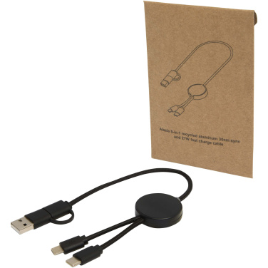 Logo trade promotional giveaways picture of: Citala 5-in-1 recycled plastic 30 cm data sync and 27W fast charge cable