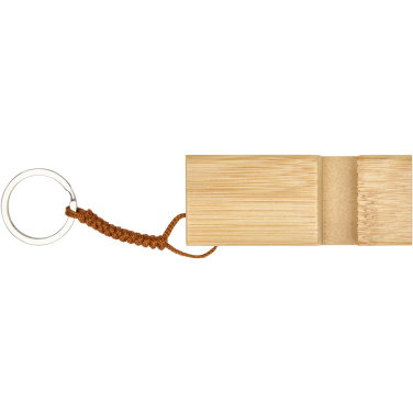 Logo trade advertising products picture of: Bosona bamboo phone holder with keychain