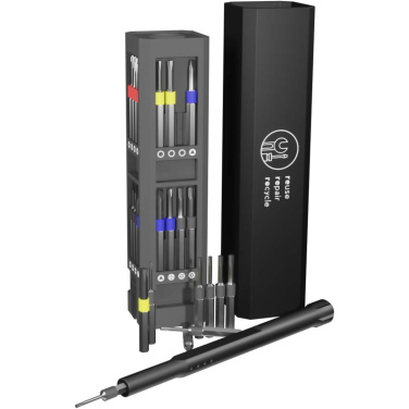 Logo trade promotional gift photo of: SCX.design T20 30-piece screwdriver and repair set in aluminium case