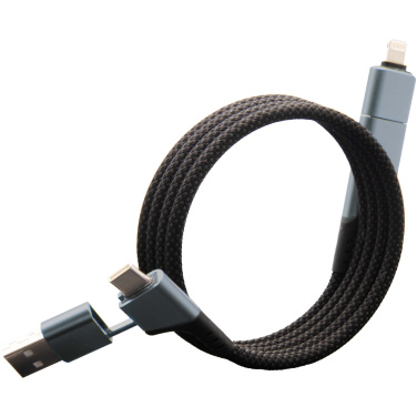 Logo trade promotional gift photo of: SCX.design C52 100W 4-in-1 rPET magnetic ultra fast charging cable 