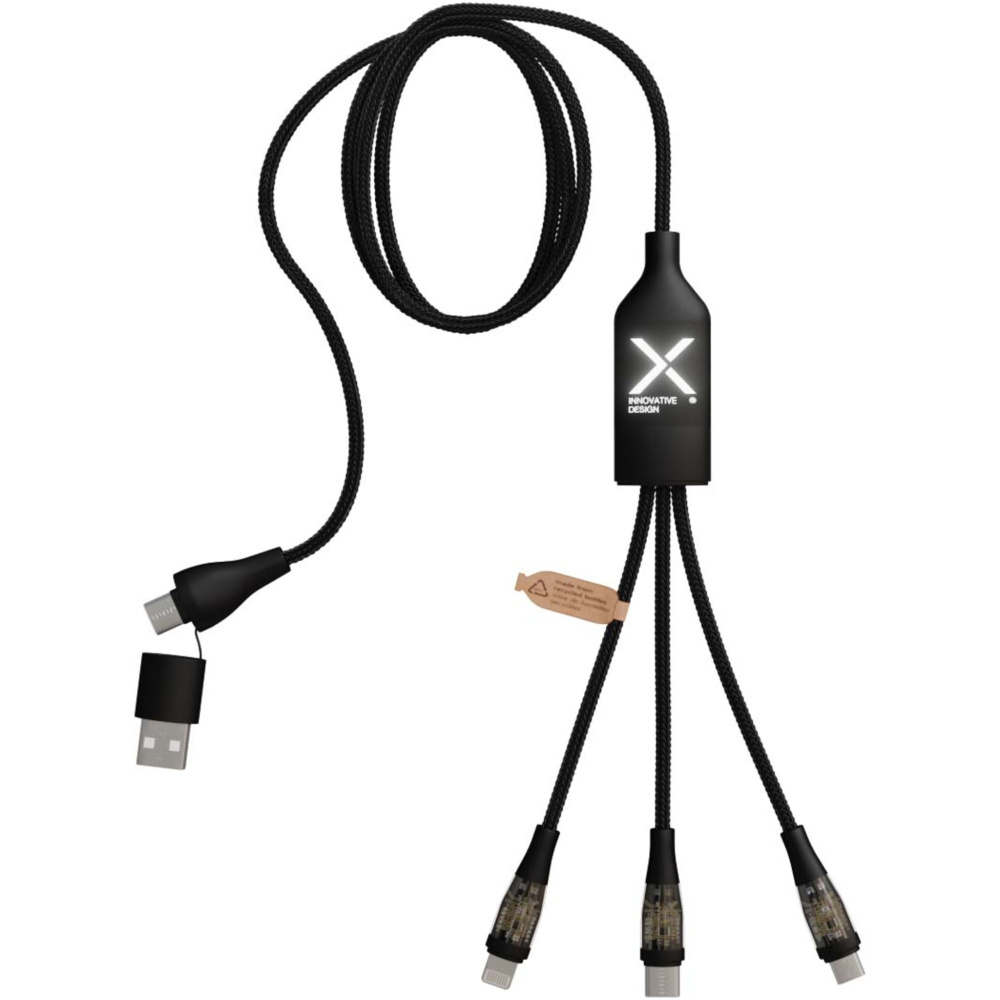 Logotrade promotional merchandise photo of: SCX.design C50 5-in-1 fast charging 100W/5A cable with digital display