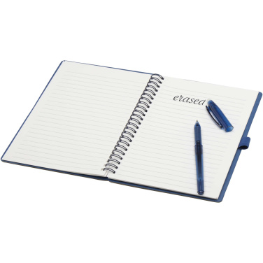 Logo trade promotional items image of: Slate reusable soft cover notebook and pen set (black ink)