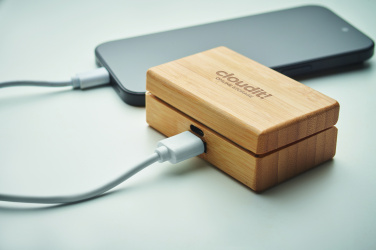 Logotrade promotional merchandise image of: TWS earbuds in bamboo case