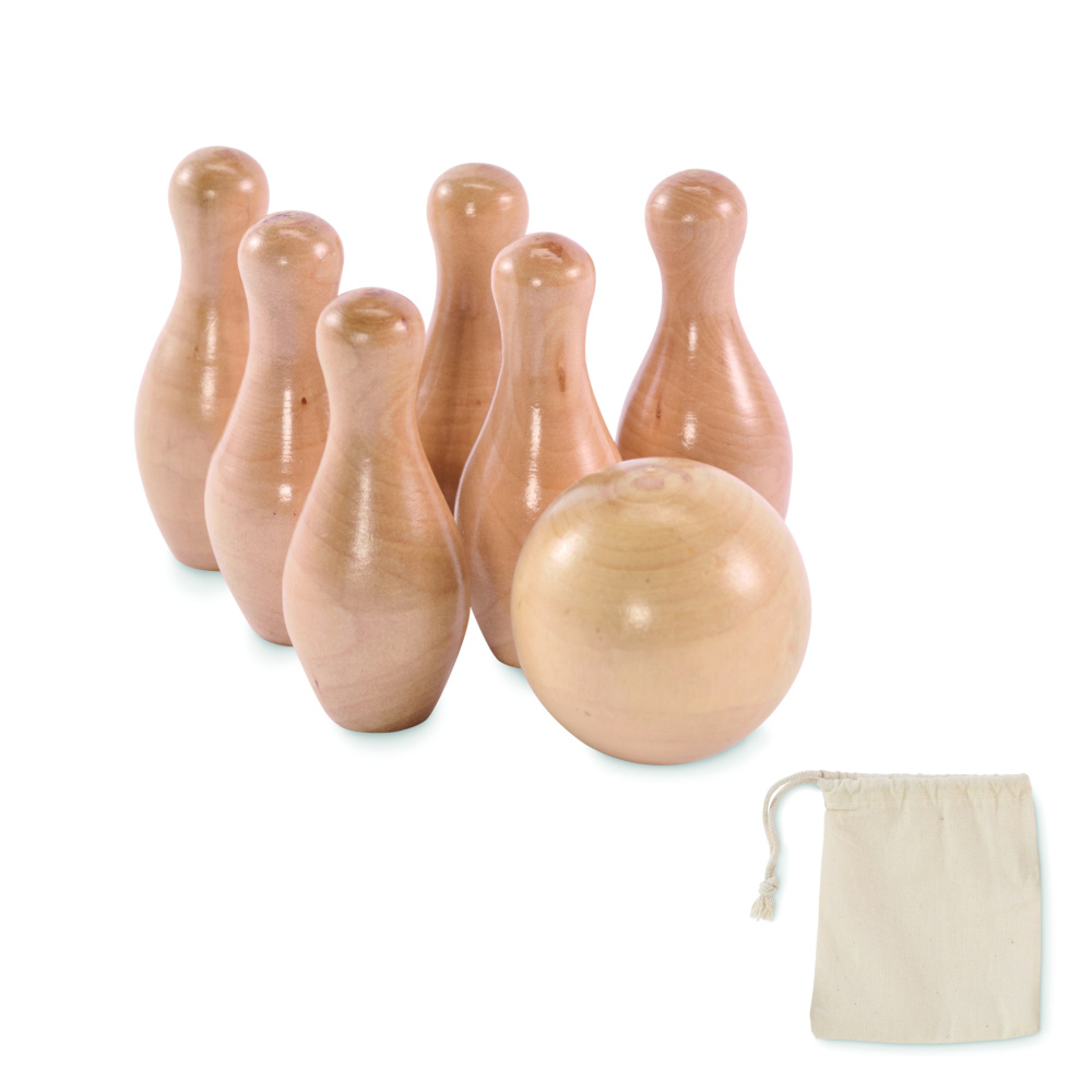 Logotrade promotional product image of: Mini pine wood bowling set