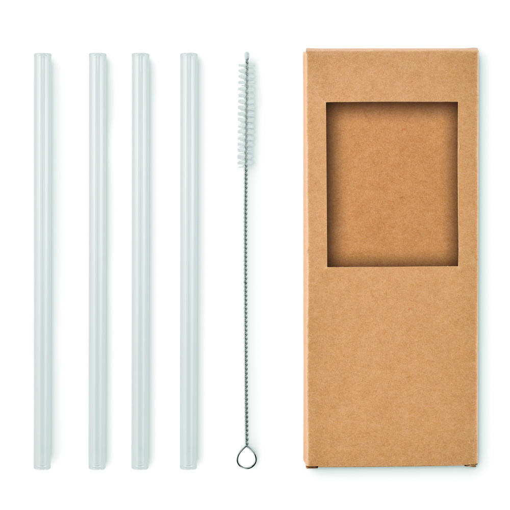 Logotrade promotional item image of: 4 reusable glass straws