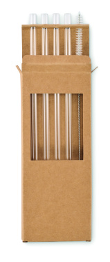 Logotrade promotional merchandise photo of: 4 reusable glass straws