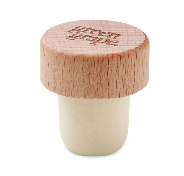 Logo trade promotional merchandise picture of: Beech wood bottle stopper