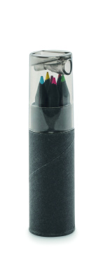 Logo trade advertising products picture of: 6 black colouring pencils