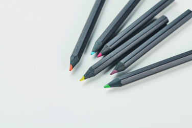 Logo trade promotional merchandise photo of: 6 black colouring pencils