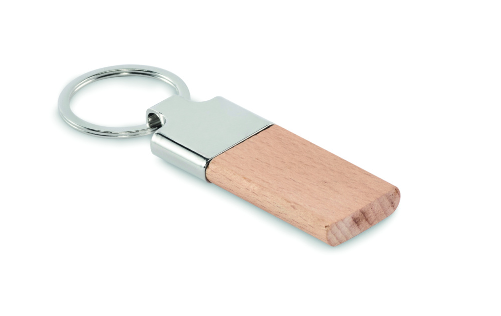 Logo trade promotional products picture of: Key ring with rubber wood