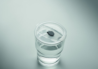 Logotrade promotional merchandise picture of: Glass tumbler with straw 400ml