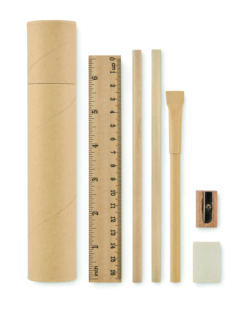 Logo trade business gift photo of: Paper tube stationery set