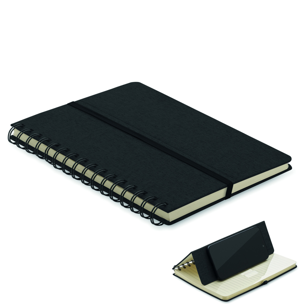 Logo trade business gift photo of: A5 notebook with phone holder