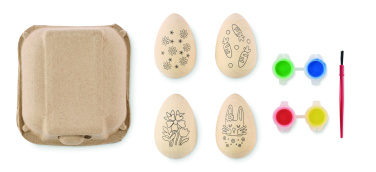 Logotrade business gift image of: Wooden eggs painting set