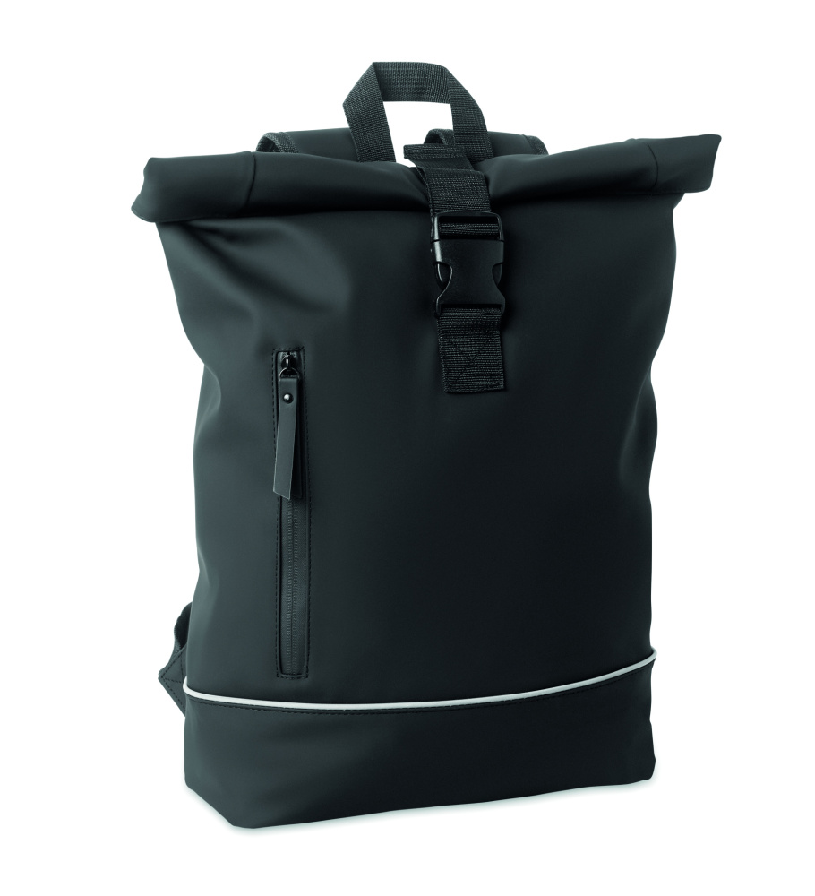 Logo trade promotional giveaways picture of: Laptop 15" roll top PU backpack