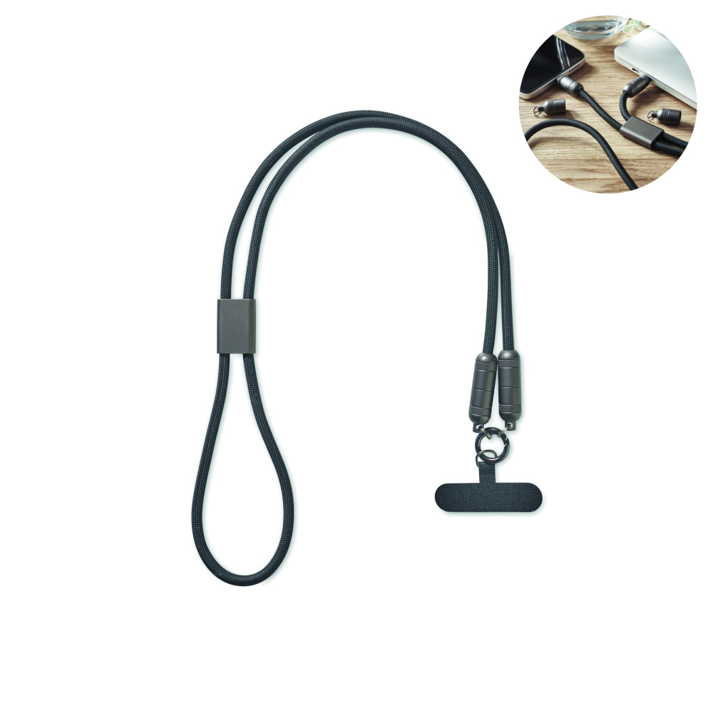 Logo trade promotional gifts picture of: 60W phone holder lanyard cable