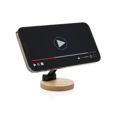 Logo trade promotional items image of: Magmount RCS recycled plastic and bamboo phone stand