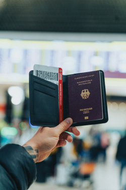 Logo trade promotional gift photo of: Trackmate RCS rpolyester passport holder worldwide locating