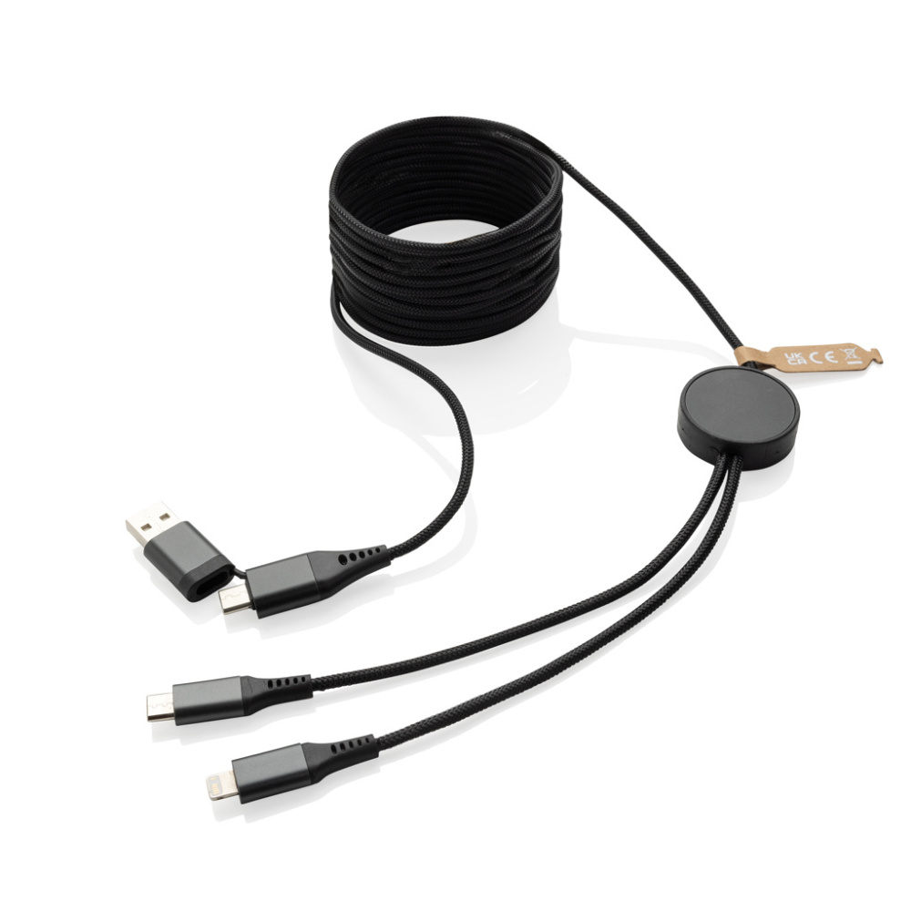 Logo trade promotional merchandise image of: Terra RCS recycled PET 3 meter  4-in-1 cable