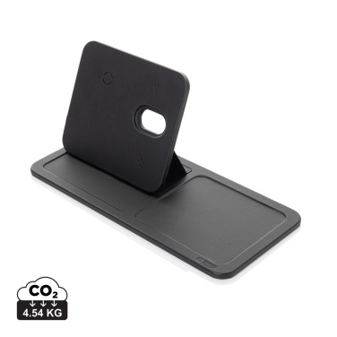 Logotrade promotional product image of: Swiss Peak 3 in 1 RCS recycled PU wireless charger desk tray