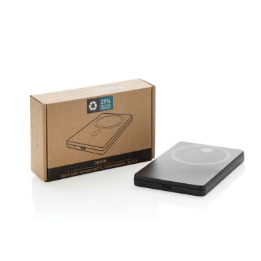Logotrade promotional giveaway image of: Orion RCS recycled aluminum 5000 mah 5W magnetic powerbank