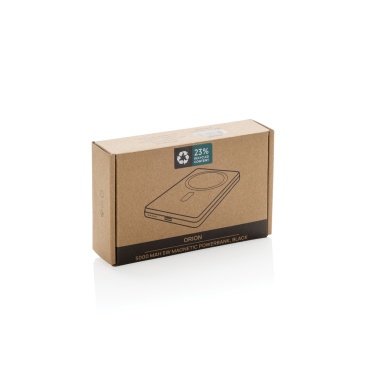 Logo trade promotional merchandise photo of: Orion RCS recycled aluminum 5000 mah 5W magnetic powerbank