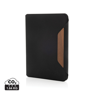 Logotrade corporate gift image of: Teri AWARE™ RPET and walnut A5 portfolio