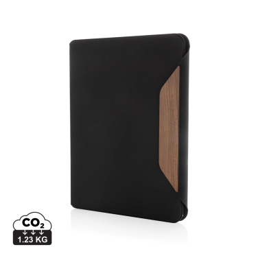 Logo trade promotional products image of: Teri AWARE™ RPET and walnut A4 portfolio