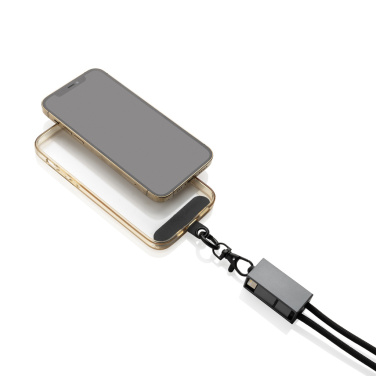 Logotrade promotional product image of: Terra RCS recycled PET phone cord with dual charge cable