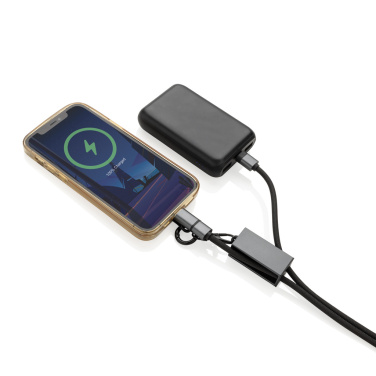 Logotrade promotional gift image of: Terra RCS recycled PET phone cord with dual charge cable
