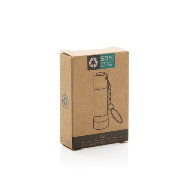 Logo trade corporate gifts image of: Flash RCS recycled aluminium keychain torch
