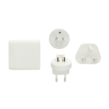 Logotrade promotional merchandise picture of: TravelCharge Pro RCS rplastic travel charger with USB C