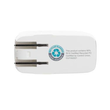 Logo trade promotional products picture of: TravelCharge Pro RCS rplastic travel charger with USB C