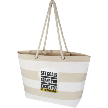 Logo trade corporate gifts picture of: Florida 270 g/m² GRS recycled beach tote bag 18L