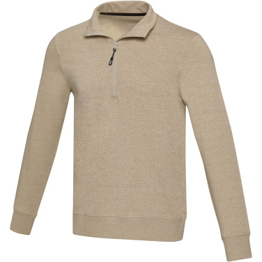 Logo trade promotional gifts image of: Tin unisex Aware™ recycled quarter zip sweater 