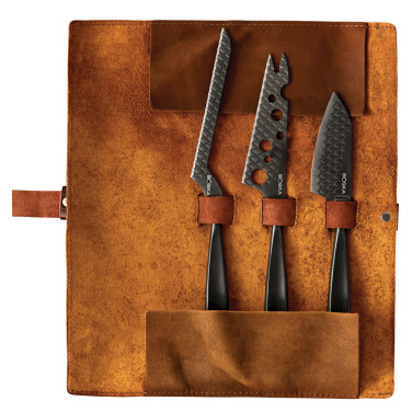 Logo trade promotional items image of: BOSKA Cheese Knife Set Monaco+ Black