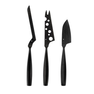 Logo trade business gifts image of: BOSKA Cheese Knife Set Monaco+ Black