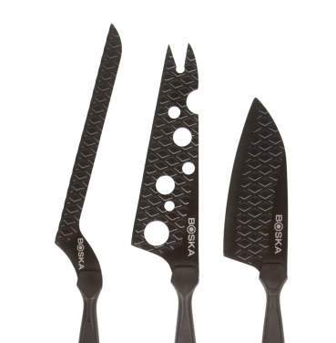 Logo trade advertising products image of: BOSKA Cheese Knife Set Monaco+ Black