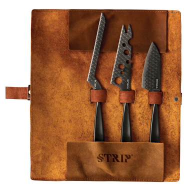 Logo trade promotional product photo of: BOSKA Cheese Knife Set Monaco+ Black